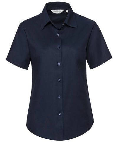 Womens short sleeve Oxford shirt | Bright Navy