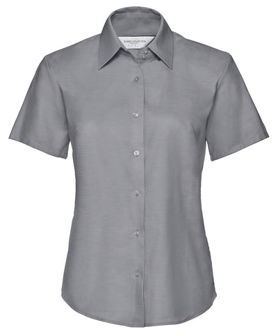 Womens short sleeve Oxford shirt | silver