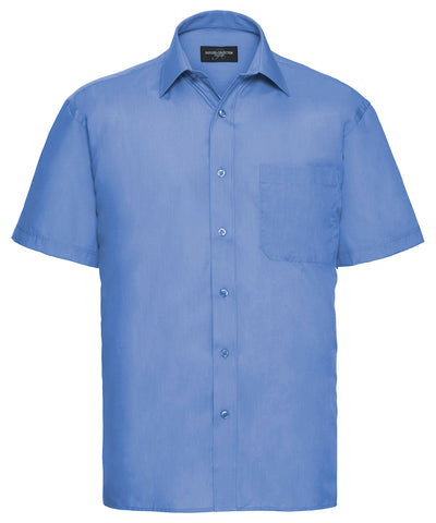 Short sleeve polycotton easycare poplin shirt | corporate blue