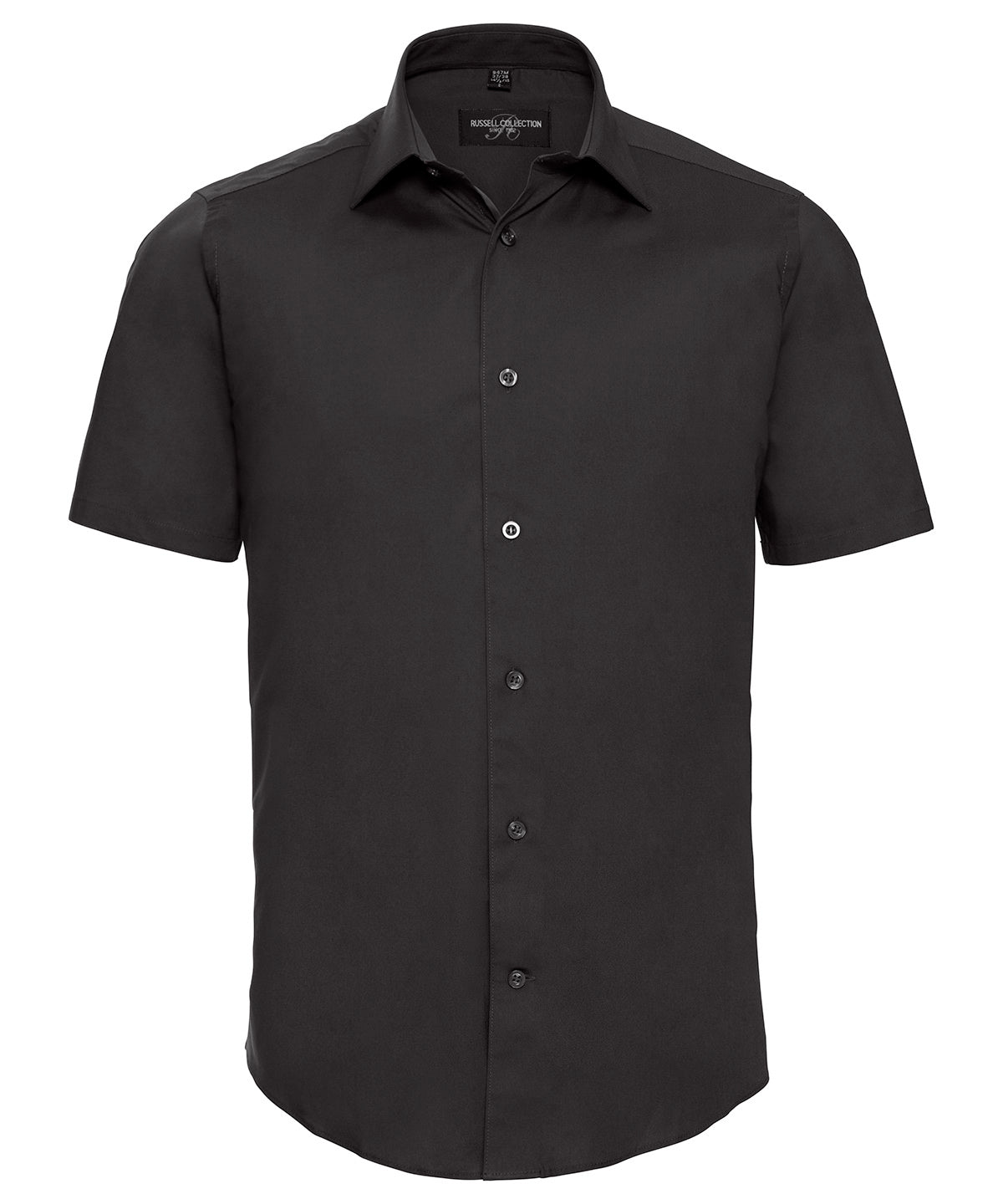 Short sleeve easycare fitted shirt | Black