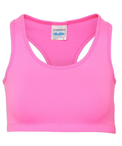 Womens cool sports crop top | electric pink