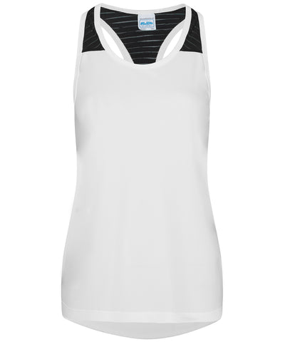 Womens cool smooth workout vest | arctic white/black