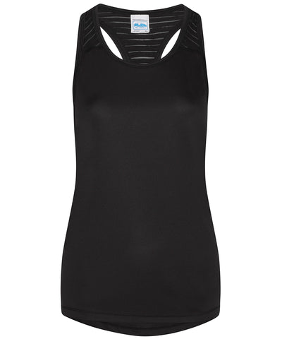 Womens cool smooth workout vest | jet black/black