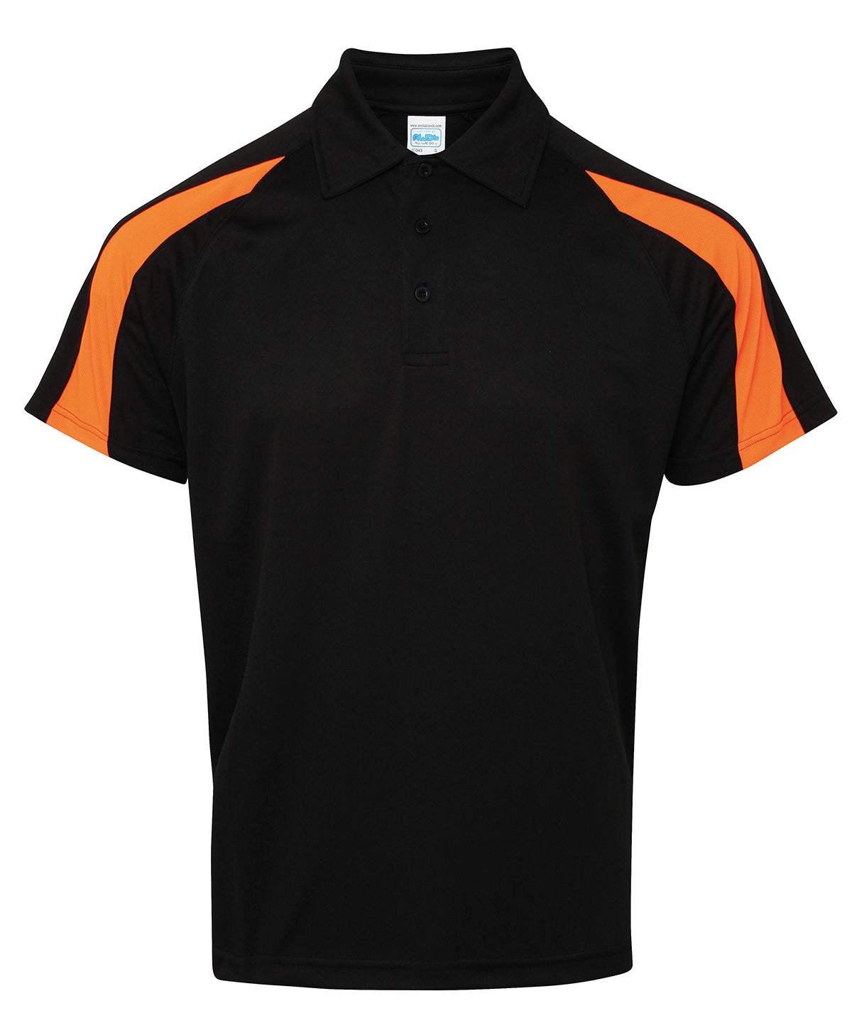 Contrast cool polo | jet black/electric orange