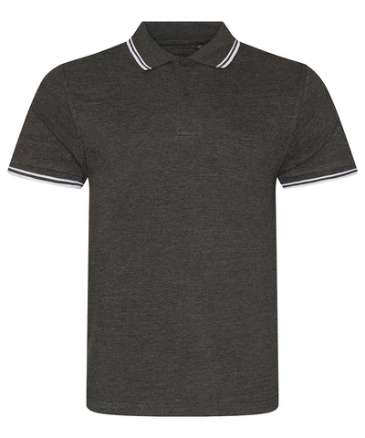 Stretch tipped polo | charcoal/white
