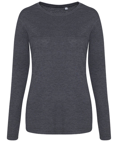 Womens triblend T long sleeve | heather charcoal