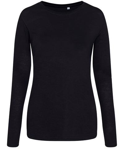 Womens triblend T long sleeve | solid black