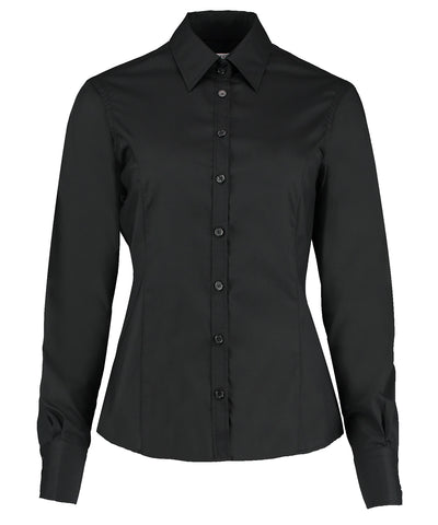 Business blouse long-sleeved (tailored fit) | black