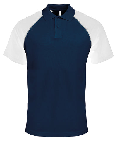 Polo baseball contrast polo shirt | navy/light grey/white