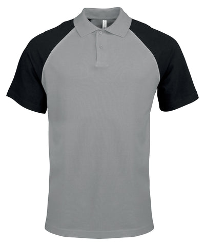 Polo baseball contrast polo shirt | slate grey/light grey/black
