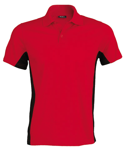 Flags short sleeve bi-colour polo shirt | red/black