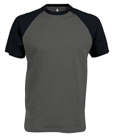 Baseball Short-sleeved two-tone T-shirt | slate grey/black