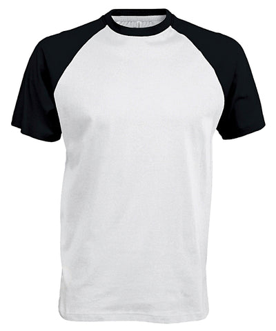 Baseball Short-sleeved two-tone T-shirt | white/black