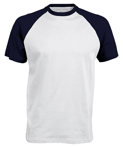 Baseball Short-sleeved two-tone T-shirt | white/navy