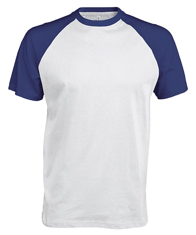 Baseball Short-sleeved two-tone T-shirt | white/royal