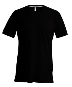 Mens short-sleeved V-neck T-shirt | black