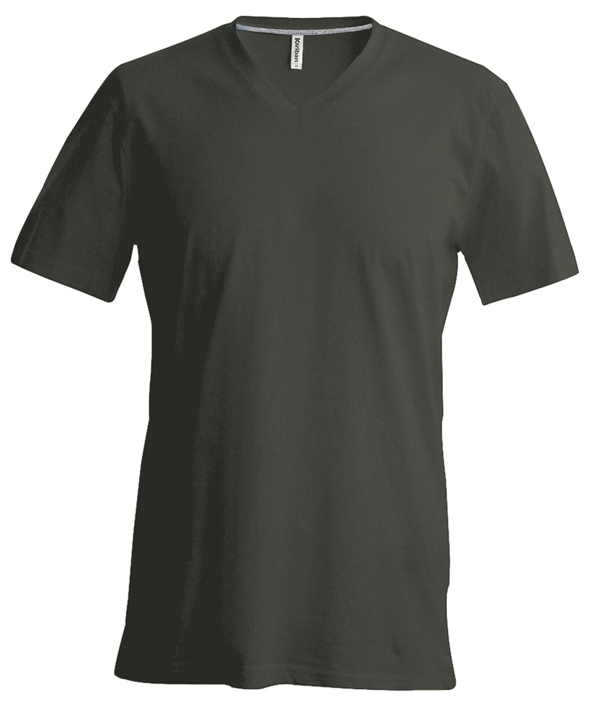 Mens short-sleeved V-neck T-shirt | khaki