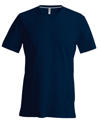Mens short-sleeved V-neck T-shirt | navy