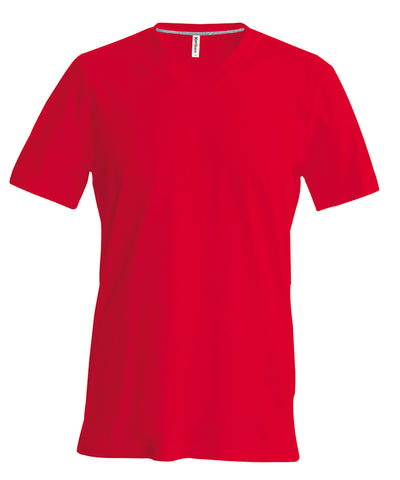 Mens short-sleeved V-neck T-shirt | red