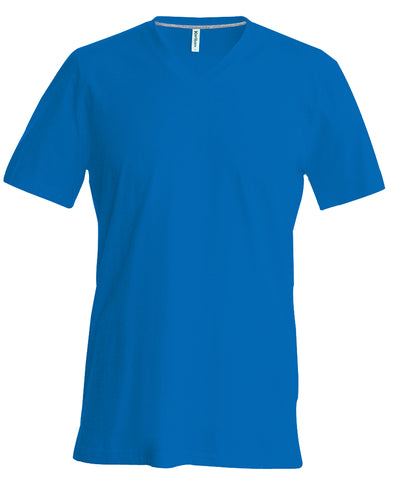 Mens short-sleeved V-neck T-shirt | royal blue