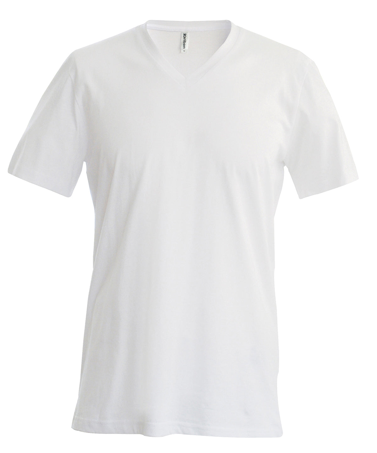 Mens short-sleeved V-neck T-shirt | white