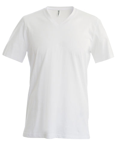 Mens short-sleeved V-neck T-shirt | white