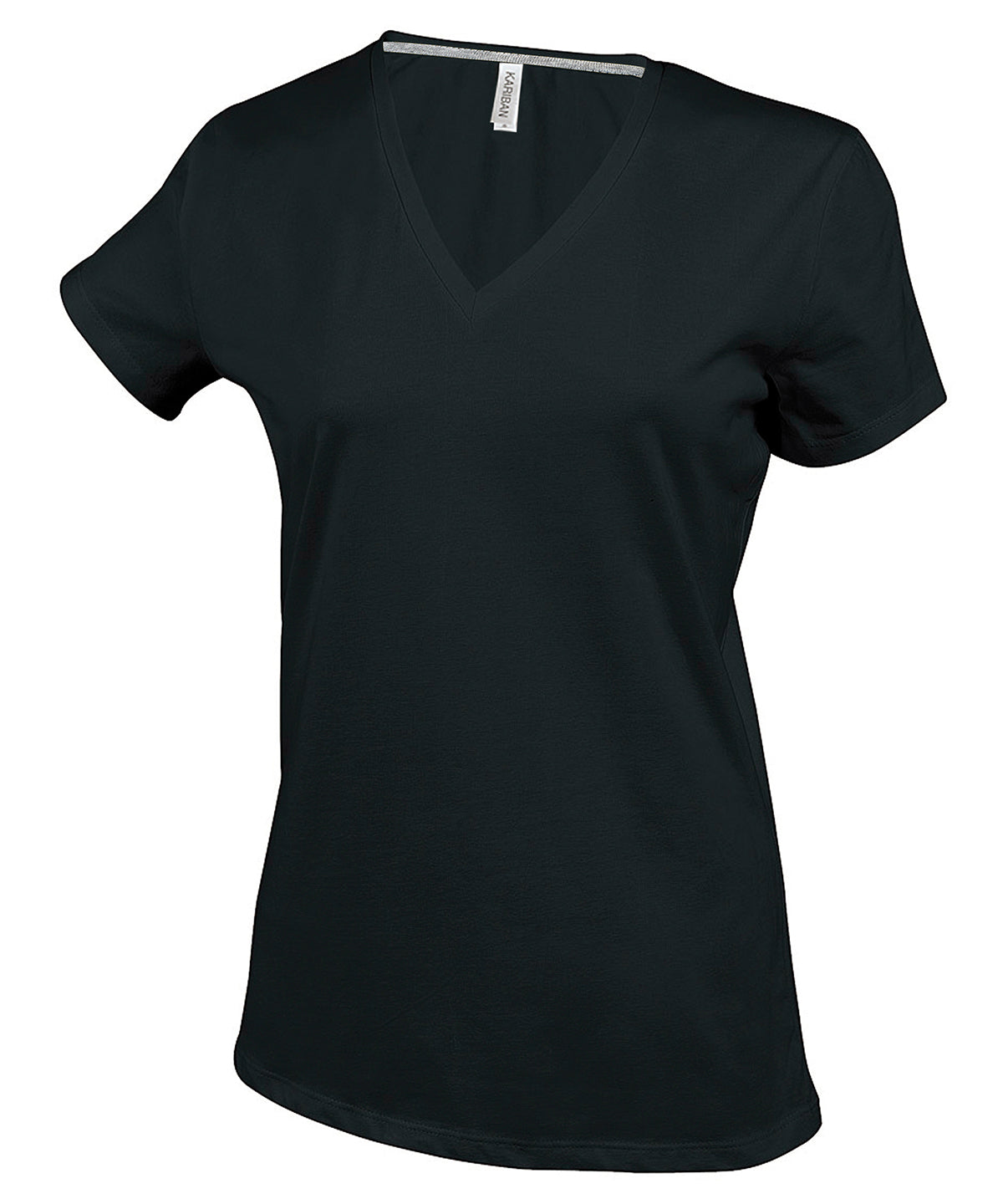 Ladies short-sleeved V-neck T-shirt | black