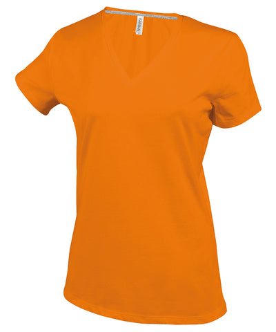 Ladies short-sleeved V-neck T-shirt | orange