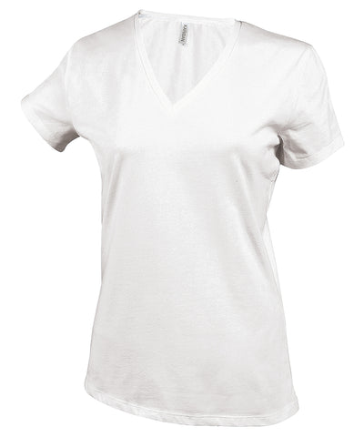 Ladies short-sleeved V-neck T-shirt | white