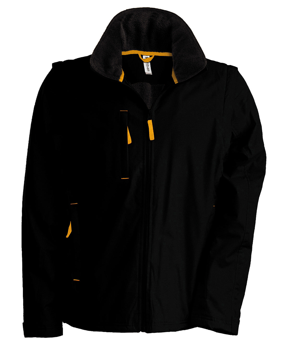 Score contrast detachable sleeve blouson jacket | Black/Orange