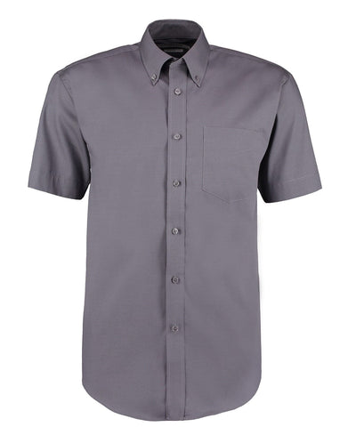 Corporate Oxford shirt short-sleeved (classic fit) | Charcoal