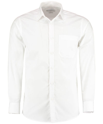 Poplin shirt long-sleeved (tailored fit) | White*