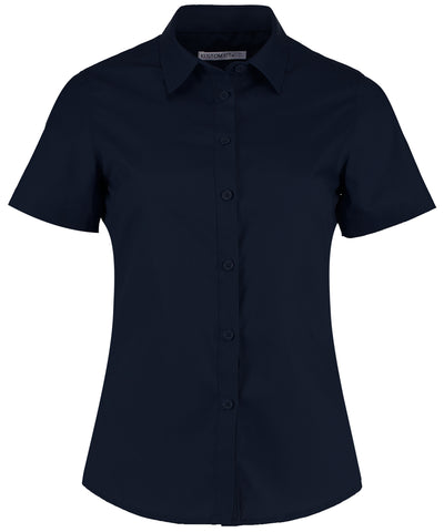 Womens poplin shirt short sleeve | Dark Navy