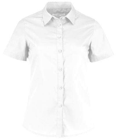 Womens poplin shirt short sleeve | white