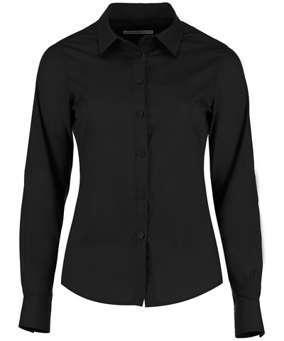 Womens poplin shirt long sleeve | black