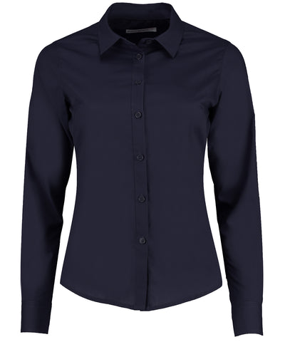 Womens poplin shirt long sleeve | dark navy
