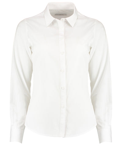 Womens poplin shirt long sleeve | white