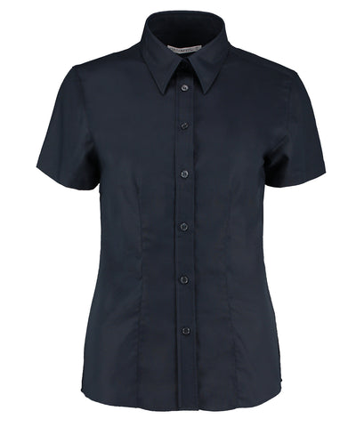 Womens workplace Oxford blouse short-sleeved (tailored fit) | french navy
