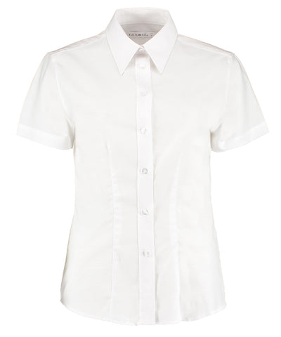 Womens workplace Oxford blouse short-sleeved (tailored fit) | white