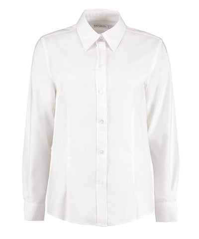 Womens workplace Oxford blouse long-sleeved (tailored fit) | white