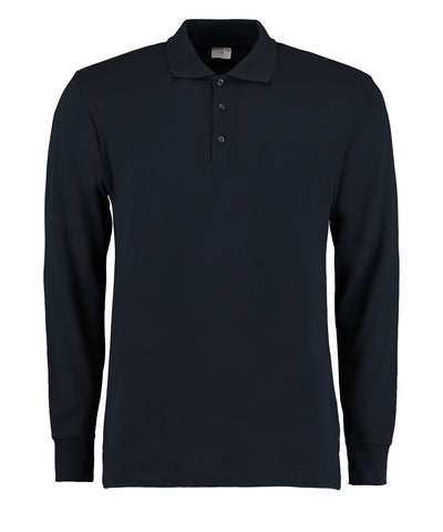 Piqu polo long-sleeved (classic fit) | navy