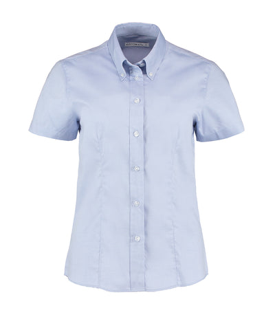 Womens corporate Oxford blouse short-sleeved (tailored fit) | light blue