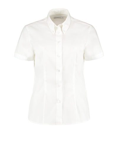 Womens corporate Oxford blouse short-sleeved (tailored fit) | white