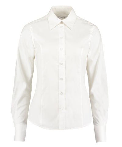 Womens corporate Oxford blouse long-sleeved (tailored fit) | white