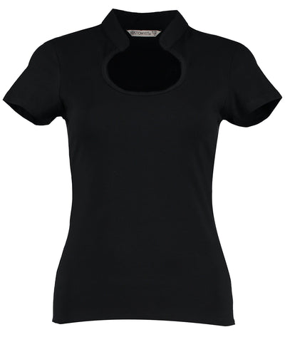Womens corporate top keyhole neck (regular fit) | black