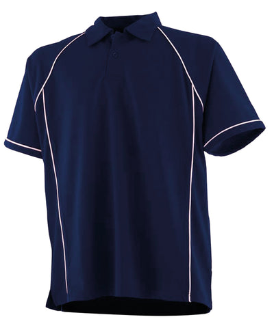 Kids piped performance polo | navy/white