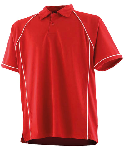 Kids piped performance polo | red/white
