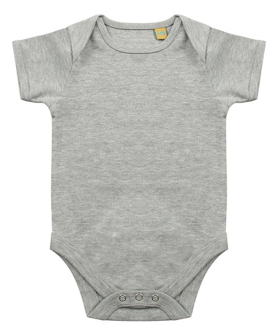 Short-sleeved bodysuit with envelope neck opening | heather grey