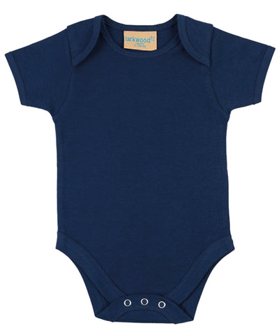 Short-sleeved bodysuit with envelope neck opening | navy