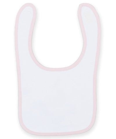 Plain and contrast bib | white/pale pink